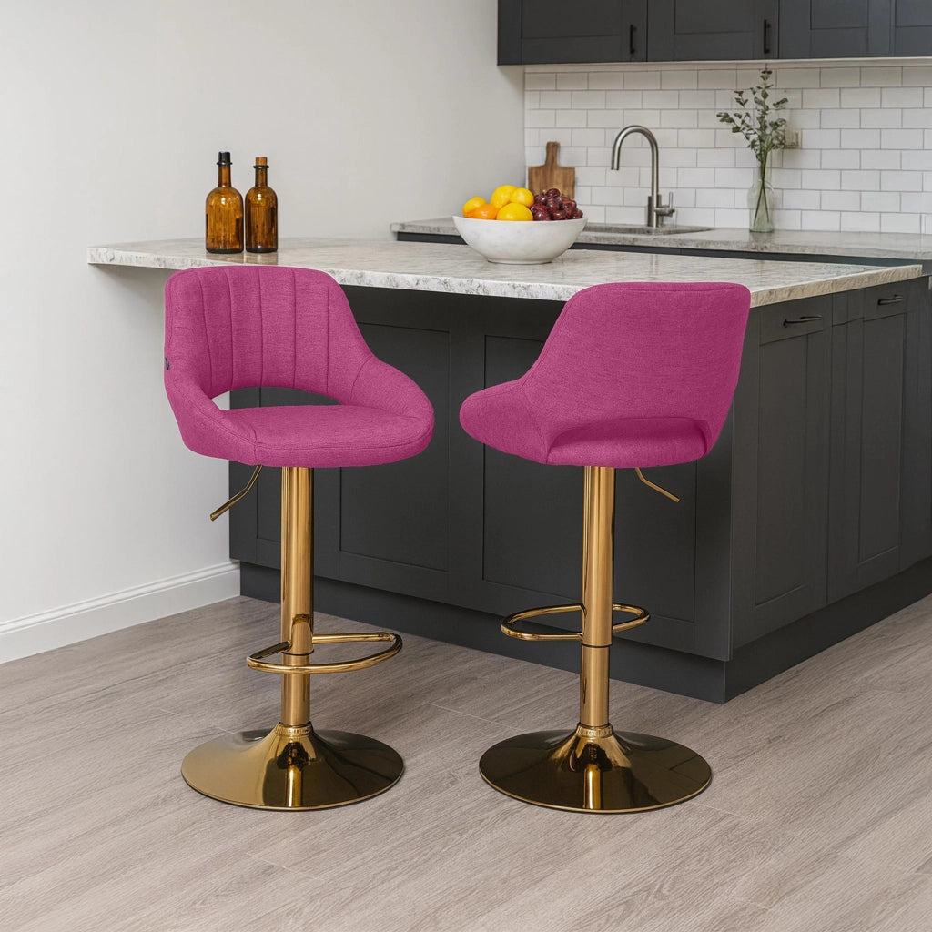 Sgabello da bar tessuto Milet oro 1