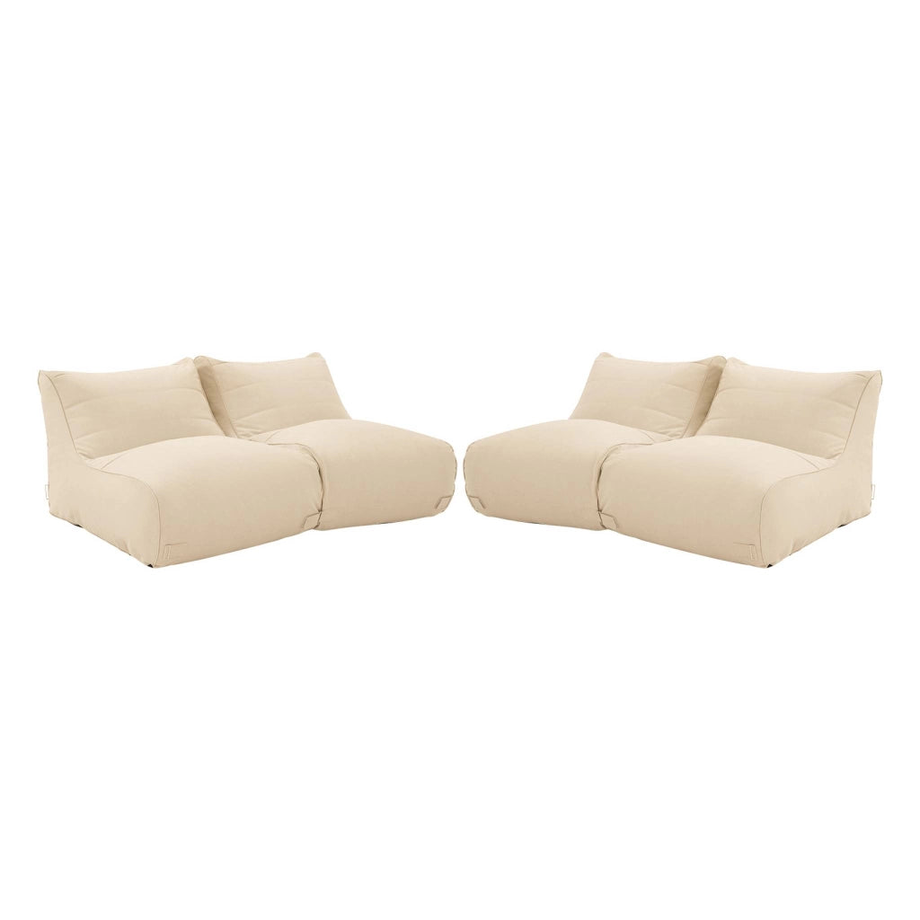 Set 4 puff da esterno in olefina, beige