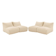 Set 4 puff da esterno in olefina, beige