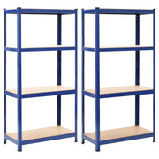 Mensole Portaoggetti 2 pz Blu 80x40x160 cm in Acciaio e MDF cod mxl 40117