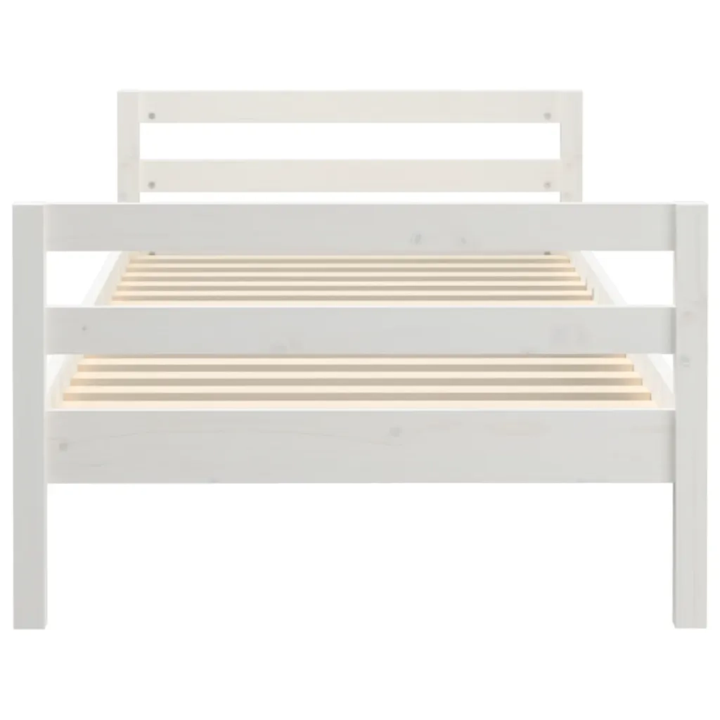 Giroletto senza Materasso Bianco 90x200 cm Legno Massello Pino 821625