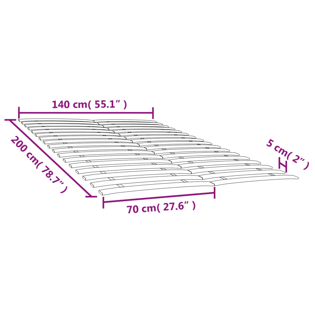 Doghe di ricambio per letto con 34 doghe 2 pz 70x200 cm 3203719