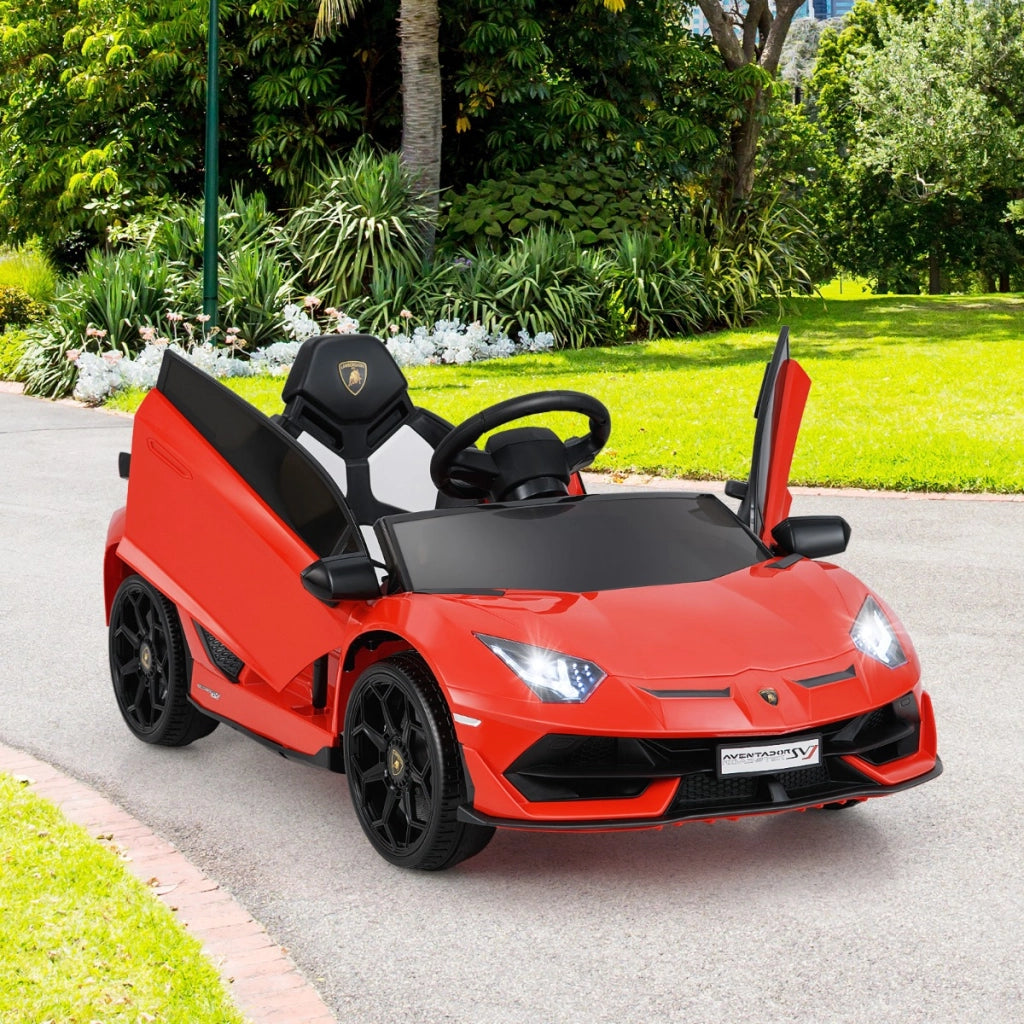 Auto elettrica giocattolo lamborghini 12V con licenza Per bambini, Veicolo elettrico con telecomando Rosso-Macchinine giocattoli