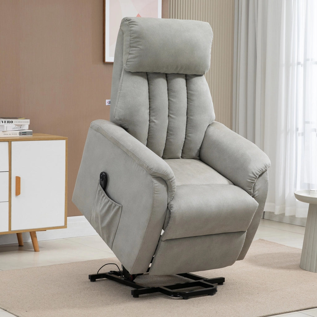 Poltrona Alzapersona Elettrica 1 Motore 75x93x110 cm in Microfibra Grigio