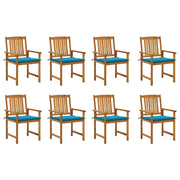 Sedie da Giardino con Cuscini 8 pz in Legno Massello di Acacia cod mxl 25557