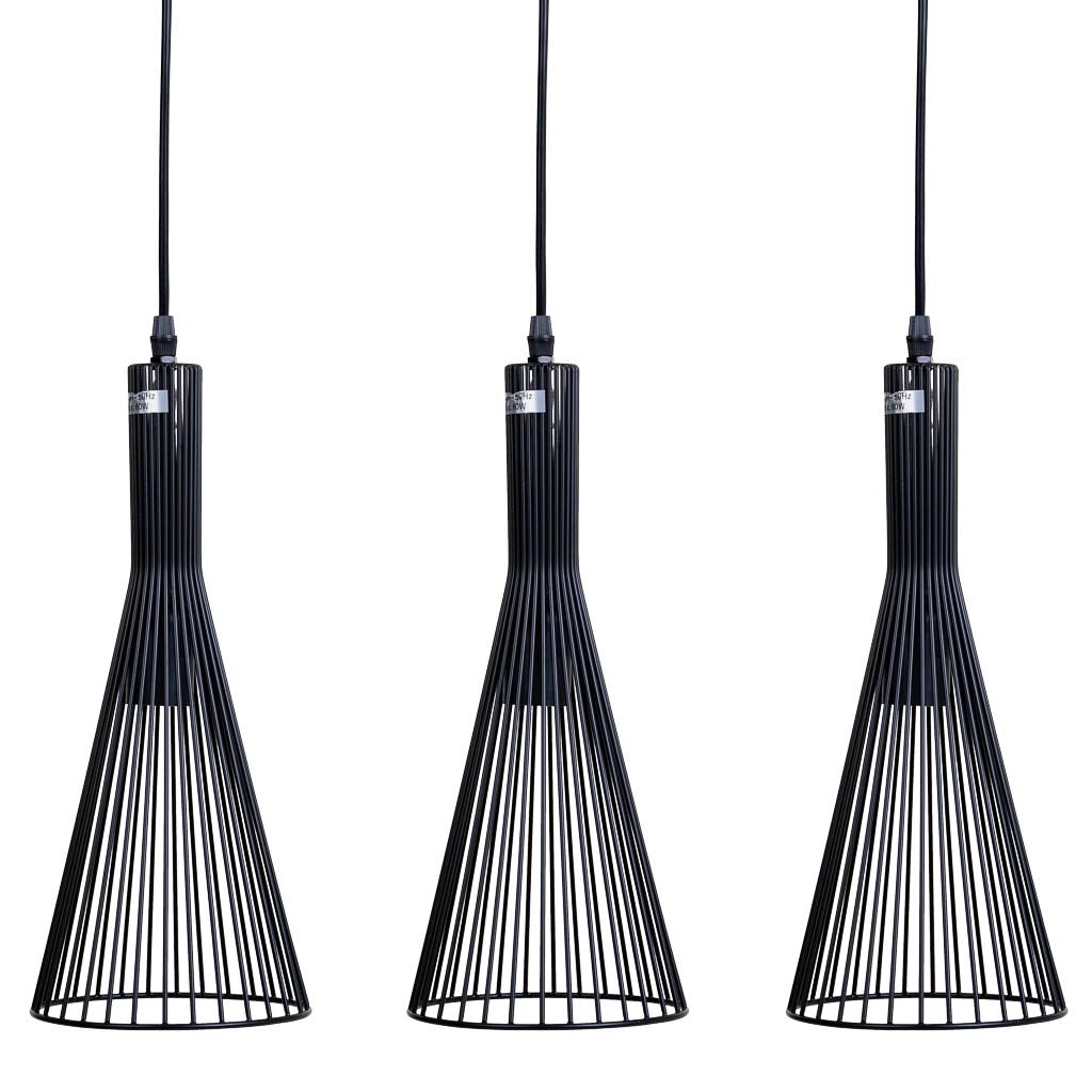Plafoniera in metallo nero 58x15x90h