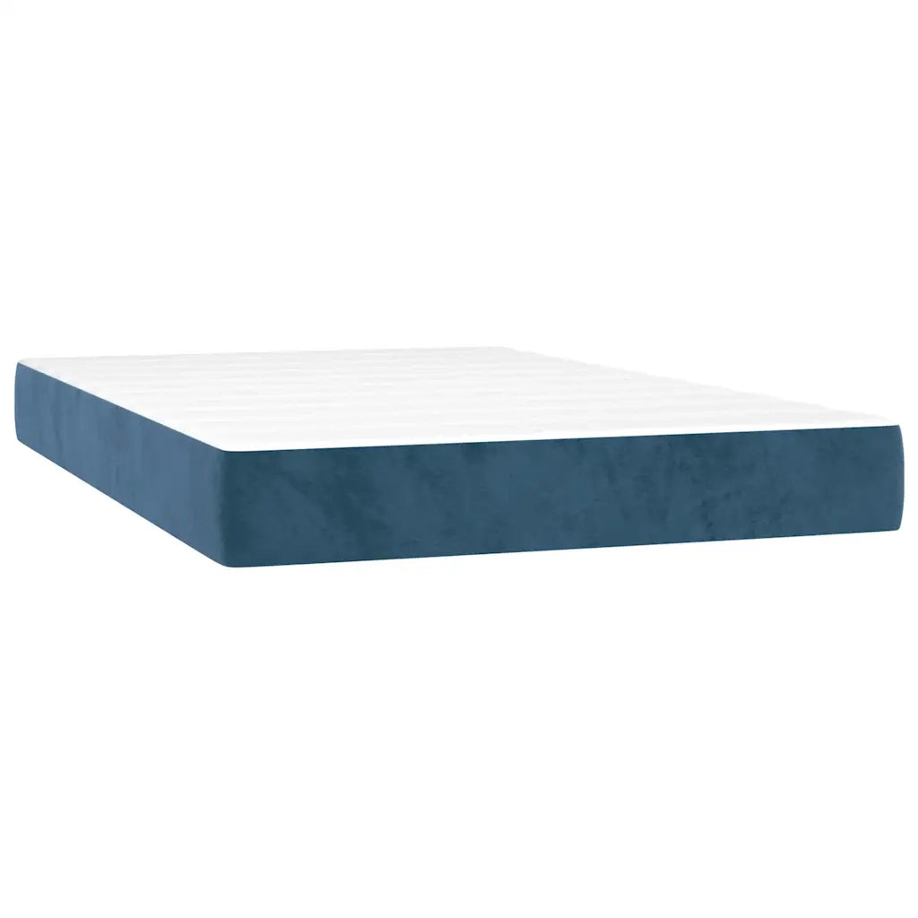 Materasso a Molle Insacchettate Rigidità Media Blu Scuro 120x210x20 cm in Velluto 4016580