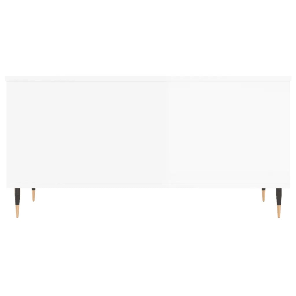 Tavolino salotto | Tavolino da caff¨¨ | Tavolino da Soggiorno Bianco Lucido 90x44,5x45 cm Legno Multistrato