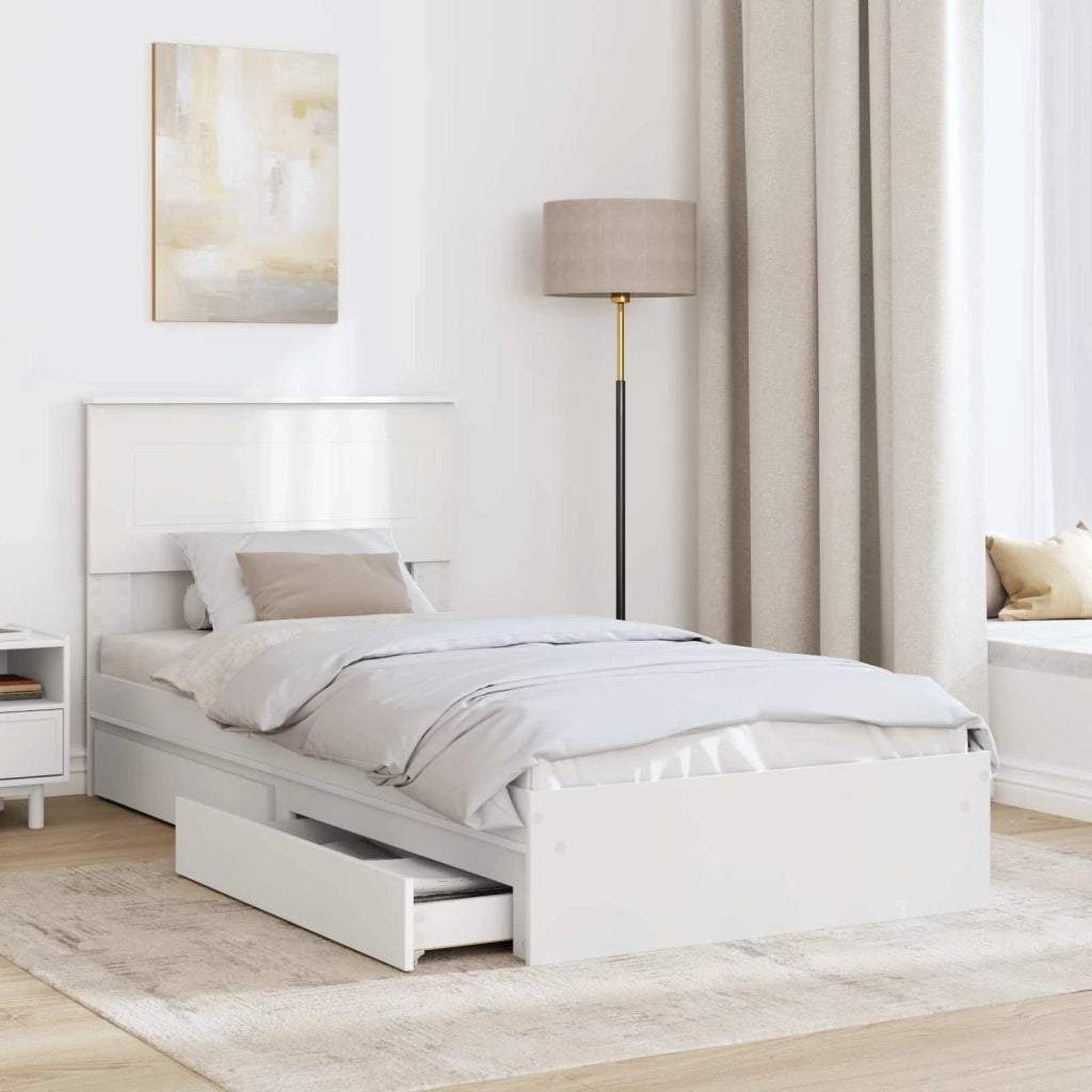 Letto con Contenitore Bianco 90 x 200 cm Legno multistrato