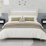 Letto imbottito 160x200 con LED - Xylo - Colore beige