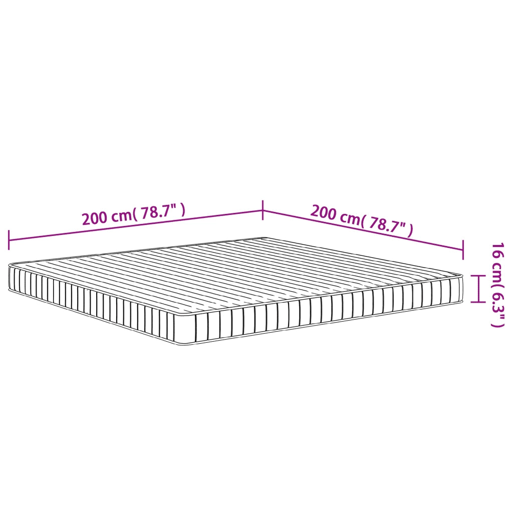 Materasso in Schiuma Mediamente Morbido 200x200 cm 373027