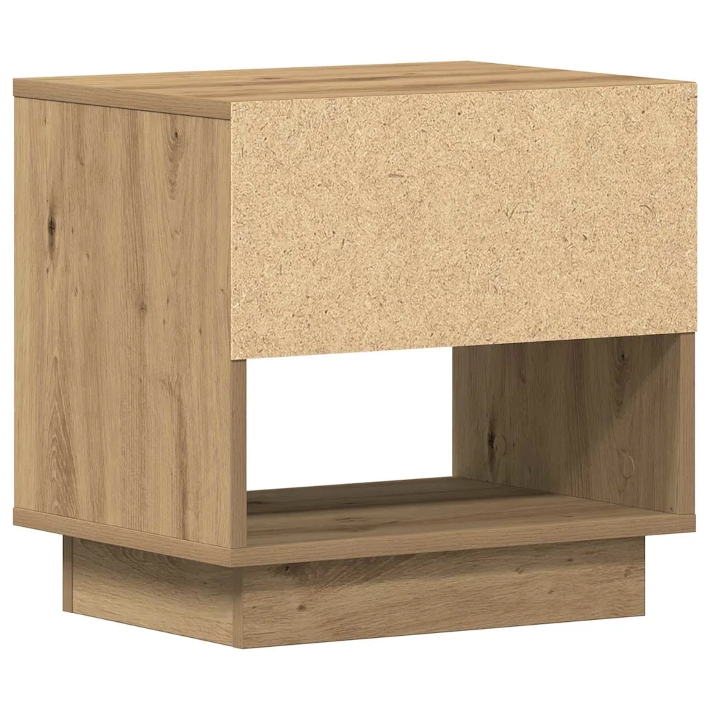 Comodino | Armadio da Notte | Mobiletto da notte Rovere artigianale 45 x 34 x 44 cm Legno multistrato