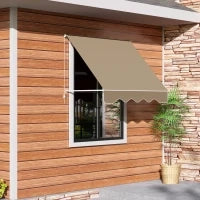 Tenda da Sole a Caduta con Rullo Avvolgibile e Angolazione Regolabile 0-120°, 180×70cm, Beige