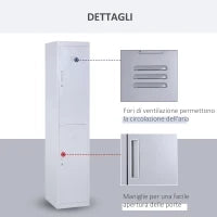 Armadietto 4 Ripiani 2 Porte Chiusura di Sicurezza Ufficio Garage Officina Acciaio Laminato a Freddo 38x46x180cm Grigio