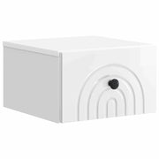 Mobiletto da notte a muro Bianco Lucido 33 x 34,5 x 20 cm 898093