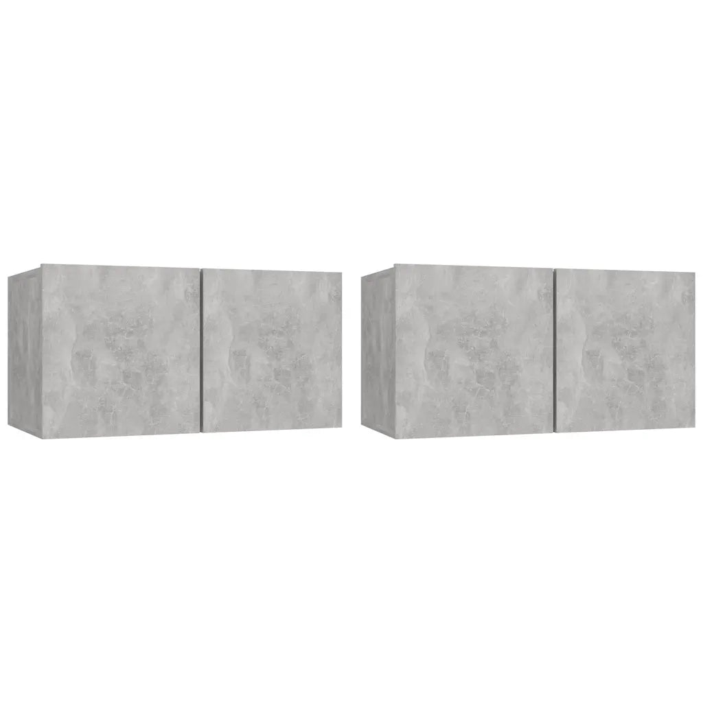 Mobili Porta TV Pensili 2pz-Credenza TV-Console TV Grigio Cemento 60x30x30 cm