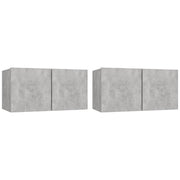 Mobili Porta TV Pensili 2pz-Credenza TV-Console TV Grigio Cemento 60x30x30 cm