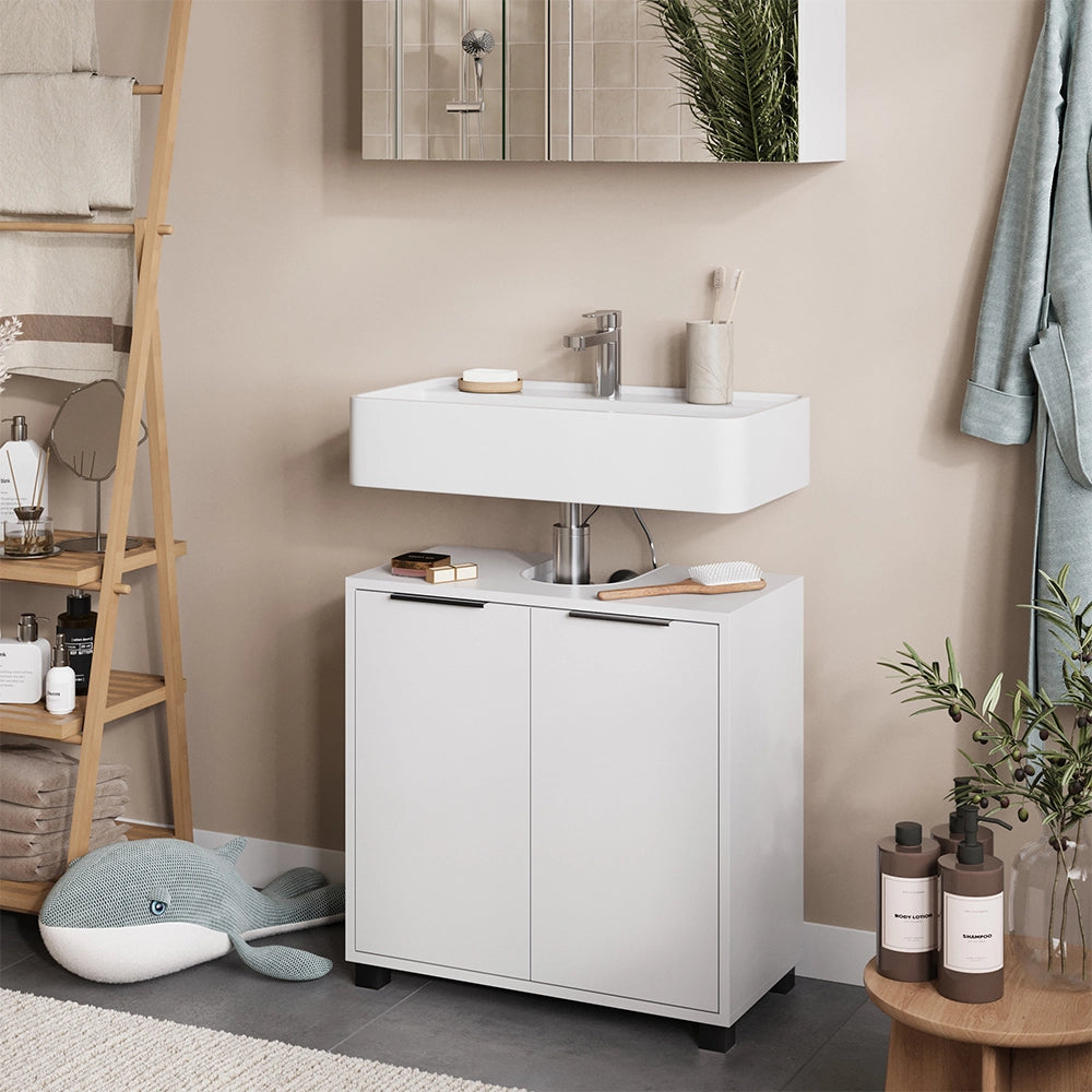 Vicco Mobile sottolavabo per bagno Bianco 60 x 60 cm con porte