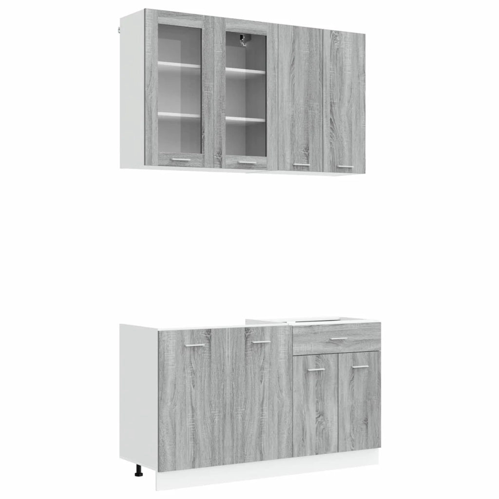 Unità Cucina LYON 4 pcs Sonoma grigio Legno ingegnerizzato 3438360