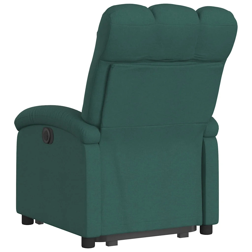 Poltrona Alzapersona Reclinabile Elettrica Verde Scuro Tessuto 3204122