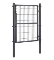 Cancello in acciaio zincato Cancello per recinzione Cancello da giardino Robusto e durevole con maniglia di bloccaggio e chiave di qualità 106 x 125 cm (L x A) Grigio 12_0001943