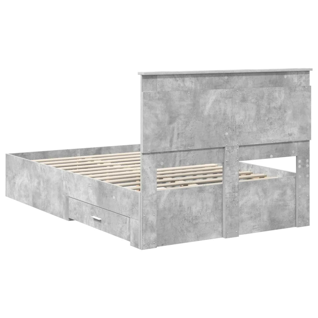 Struttura del letto con testiera Grigio cemento 120 x 200 cm