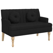 Panca con Cuscini Nera 113x64,5x75,5 cm in Tessuto CFW5899288