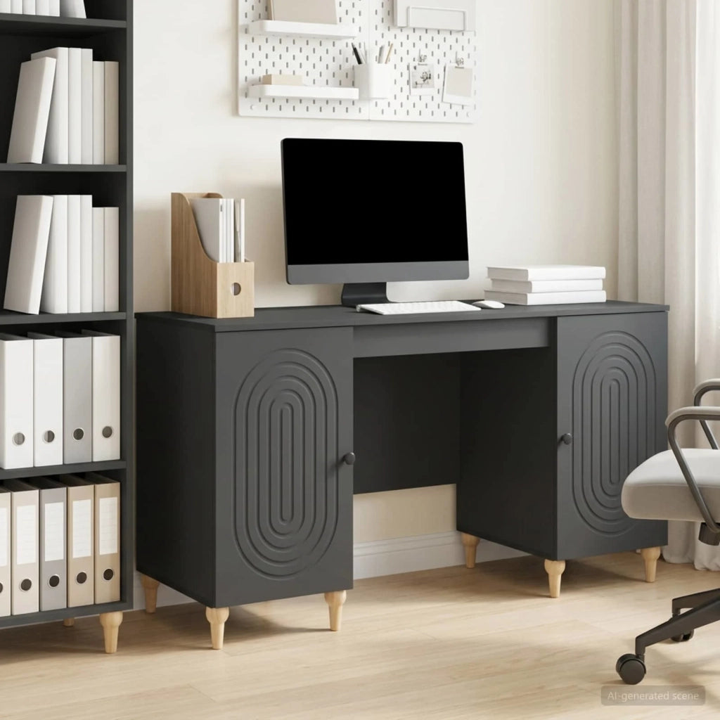 Scrivania Nero 142,5 x 50 x 75 cm Legno ingegnerizzato 3414577