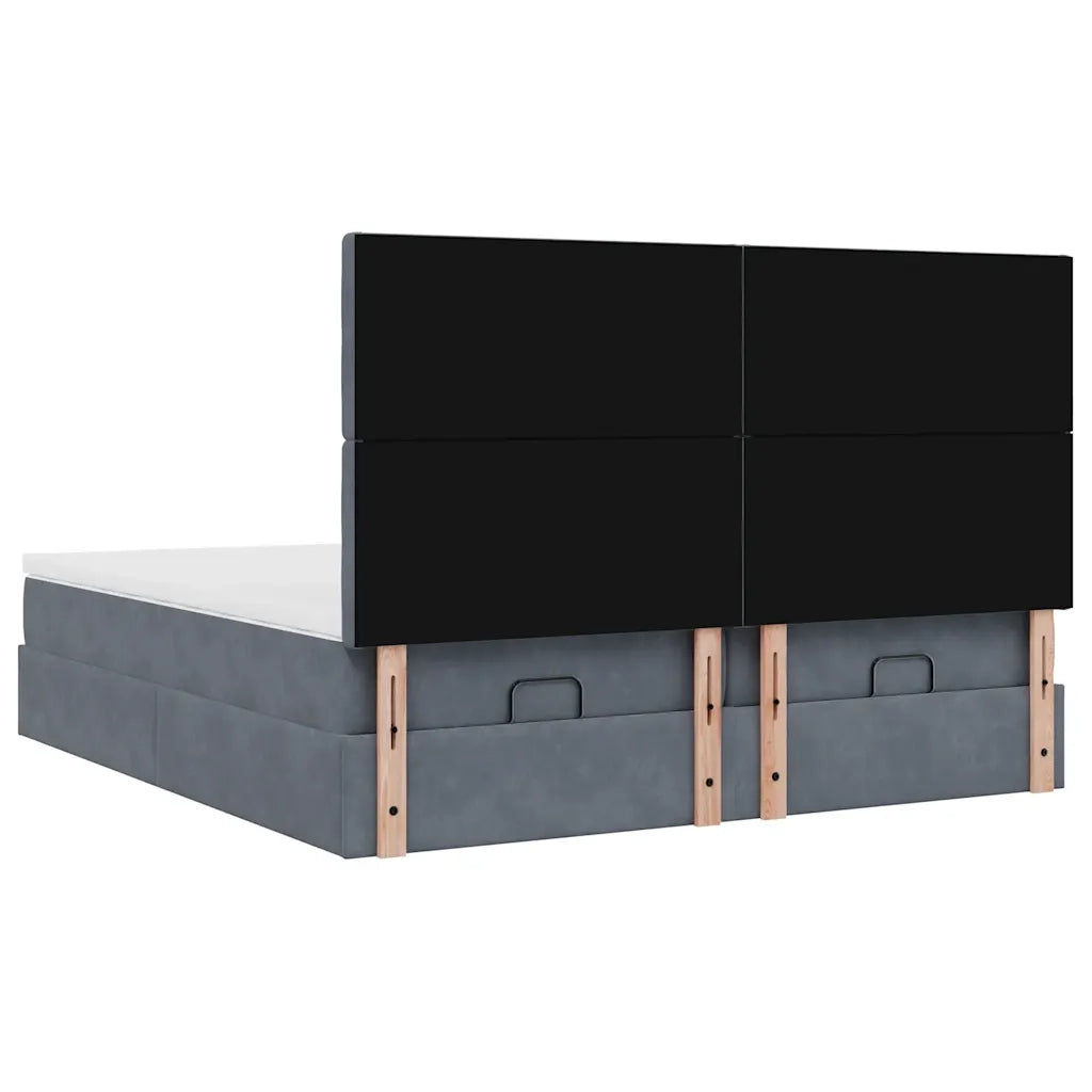 Struttura Letto Pouf con Materassi 160x200 cm in Velluto 3314652