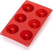 Mini forma per muffin in silicone, rosso, 30 x 17,5 x 3,5 cm, 6 ciotole