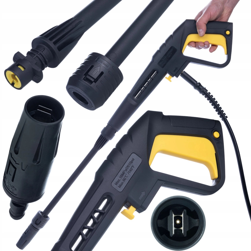 Set di Accessori per Idropulitrice compatibile con Kärcher K2–K7 – Pistola con Lancia Vario e Spazzola T-Racer