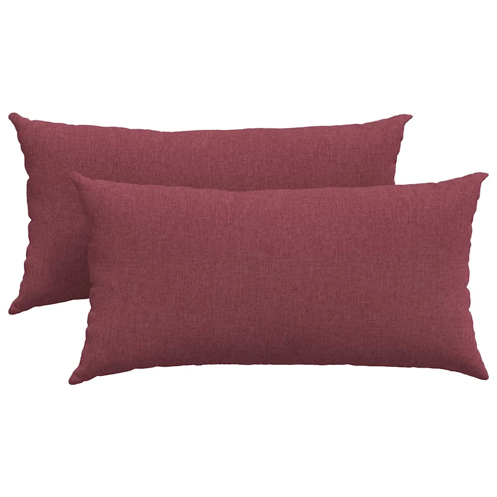 Cuscini da Divano 2 pz | Cuscini per sedie Rosso Vino 80 x 40 cm Tessuto