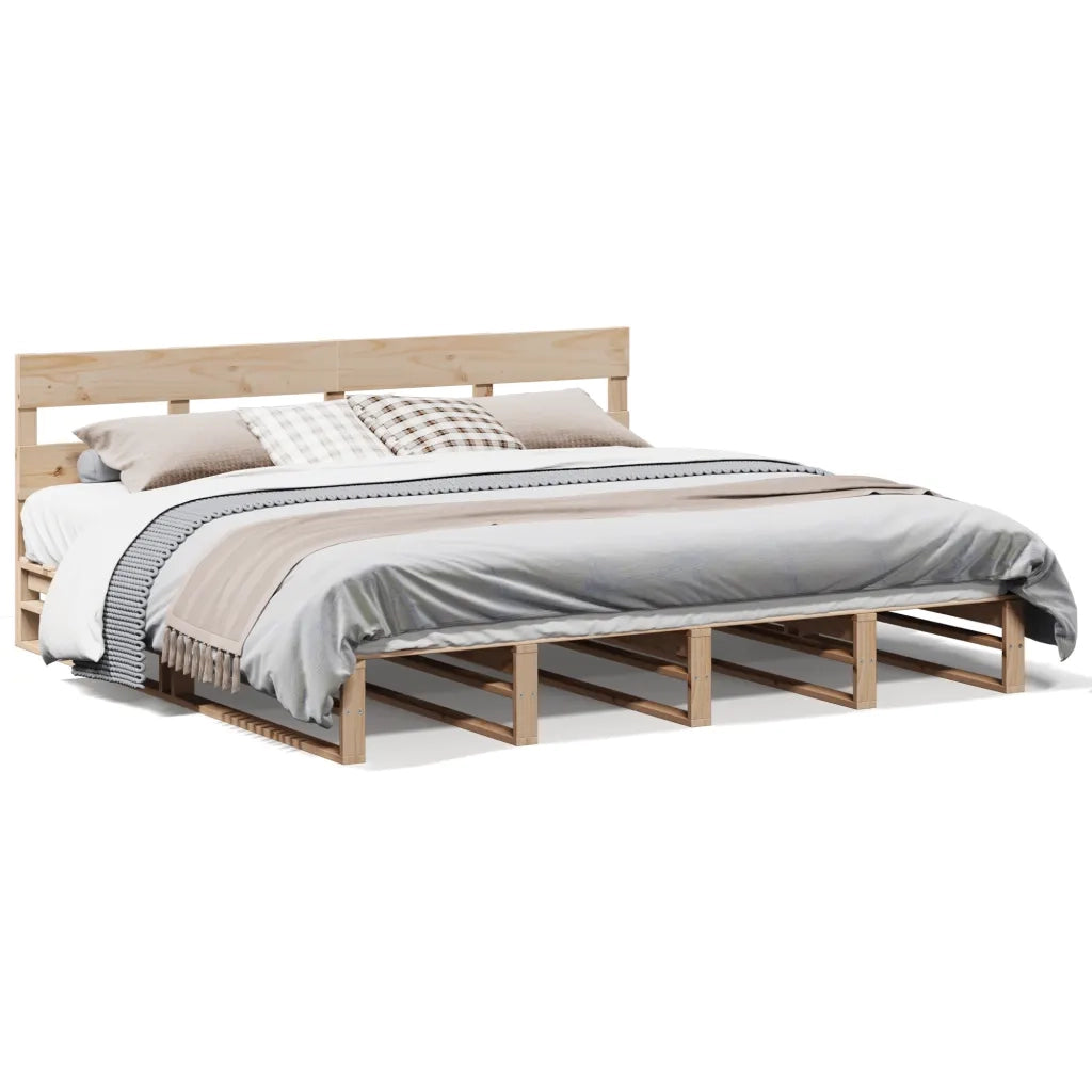 Letto matrimoniale | Letto per adulti | Letto senza Materasso 180x200 cm in Legno Massello di Pino