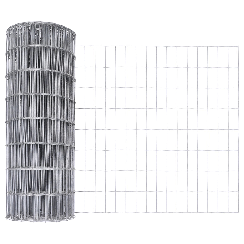 Euro Fence con 13 Picchetti 1x25 m Acciaio Zincato