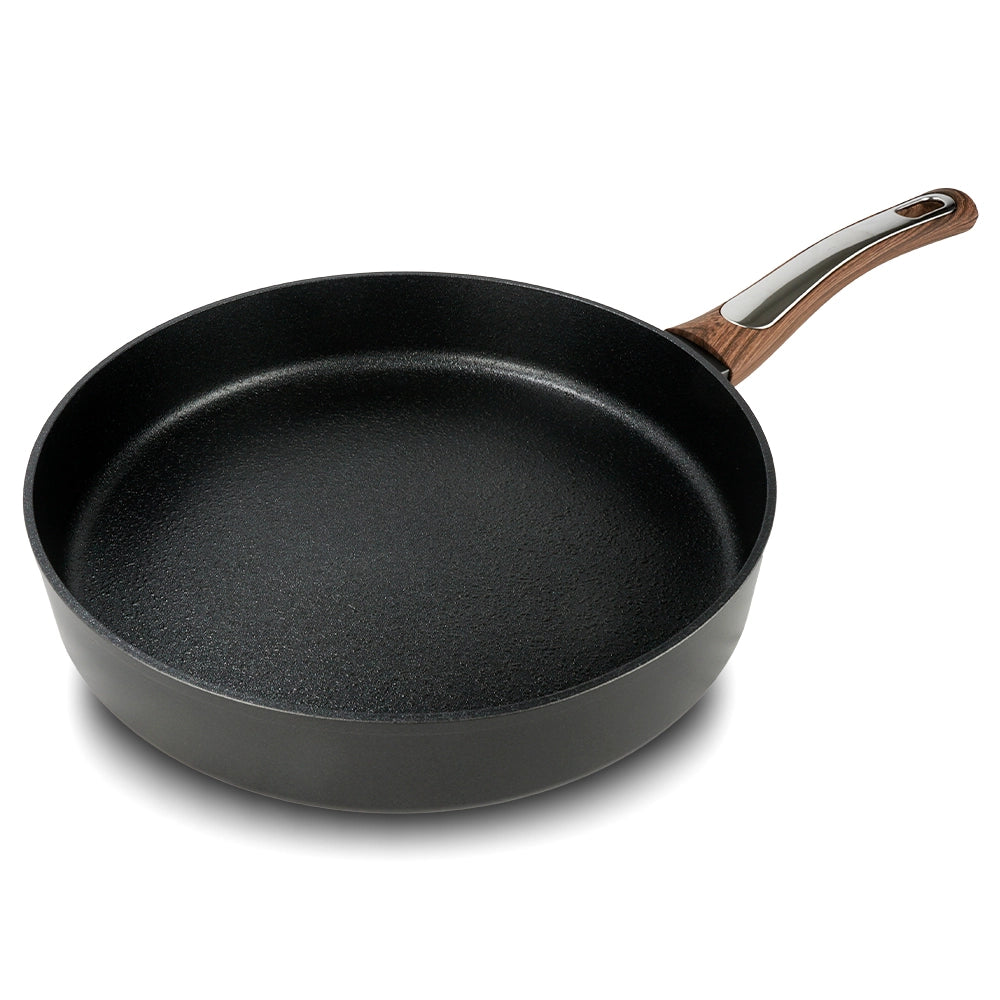 Padella Elegance Wood 24 cm doppio fondo acciaio inox, manico Soft touch