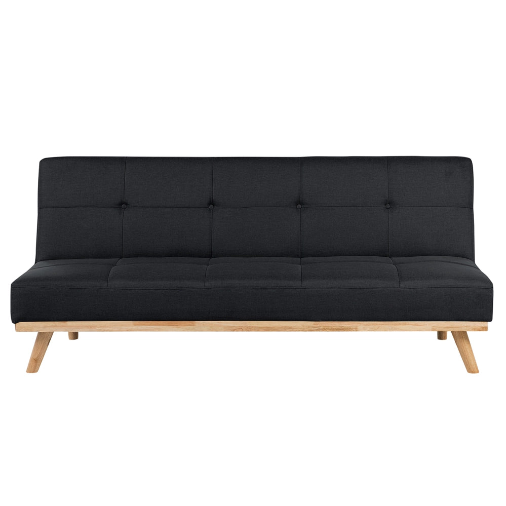 Divano letto Click Clack a 3 posti da soggiorno moderno trapuntato Nero