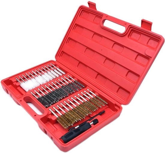 Set di 38 pezzi di spazzola in nylon con manico e barra di estensione - spazzola a filo auto - 0.2 "bohèr a sezione esagonale
