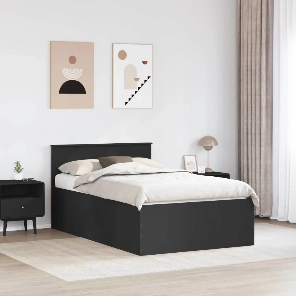 Struttura del letto Nero 120 x 200 cm Legno multistrato