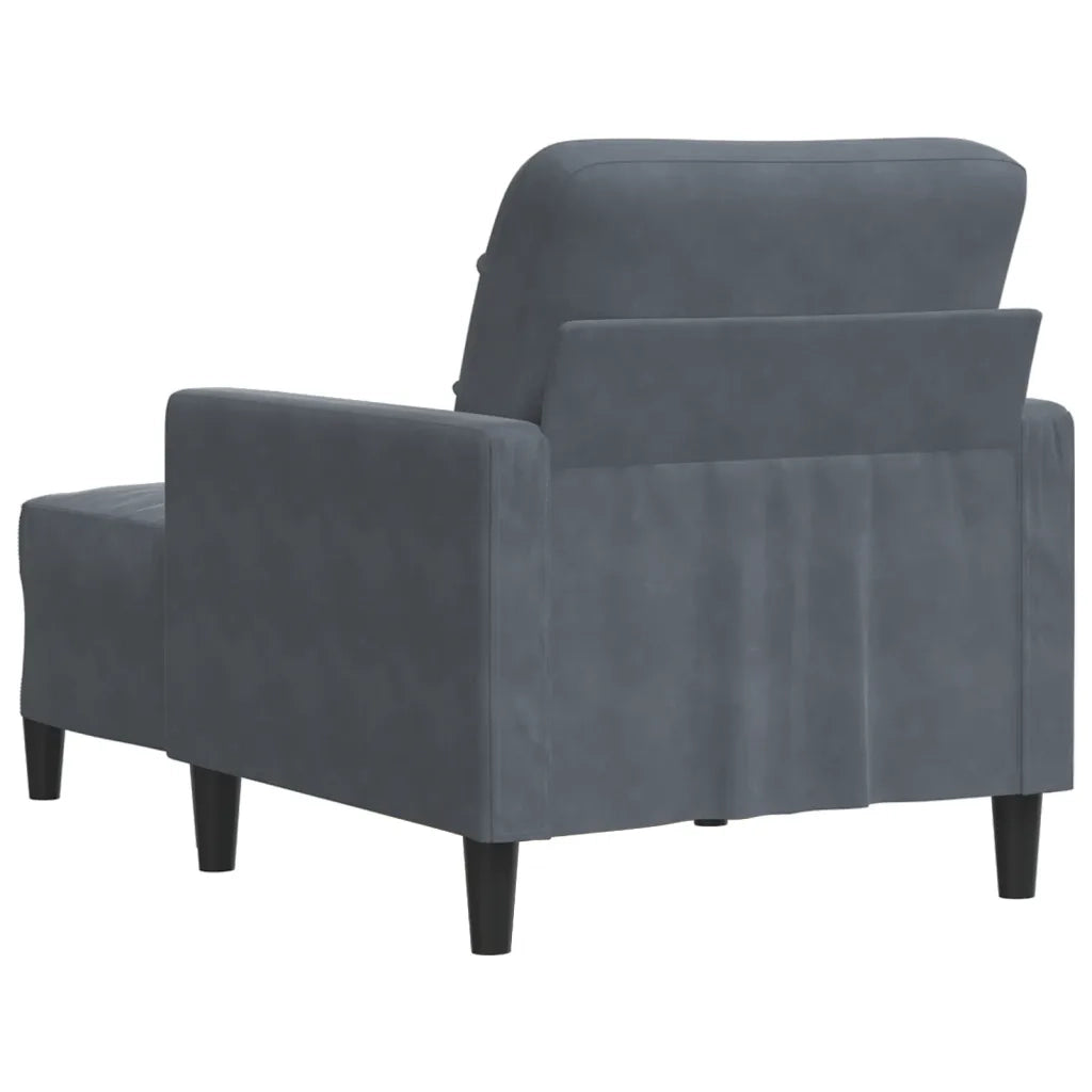 Poltrona | Sedia Relax con Poggiapiedi Grigio Scuro 60 cm in Velluto