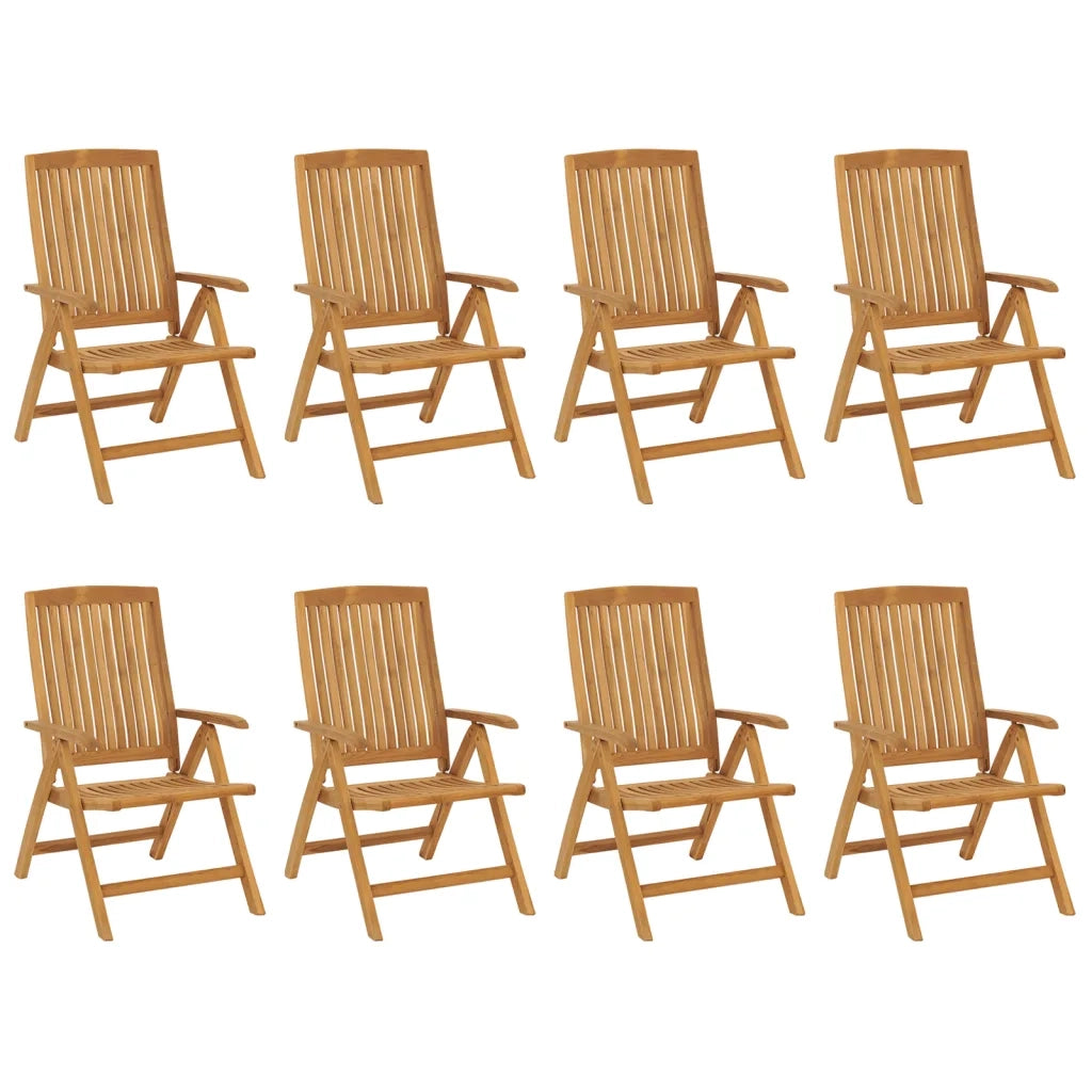 Sedie da Giardino Reclinabili con Cuscini 8 pz in Legno di Teak 3196531