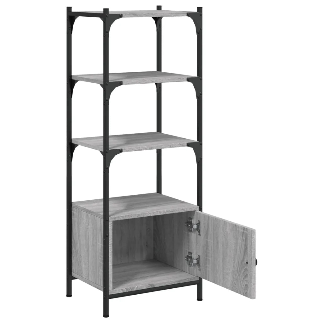 Libreria 3 Ripiani-Scaffale per Libri-Mobile di Stoccaggio Grigio Sonoma 41x30x109,5cm Legno Multistrato