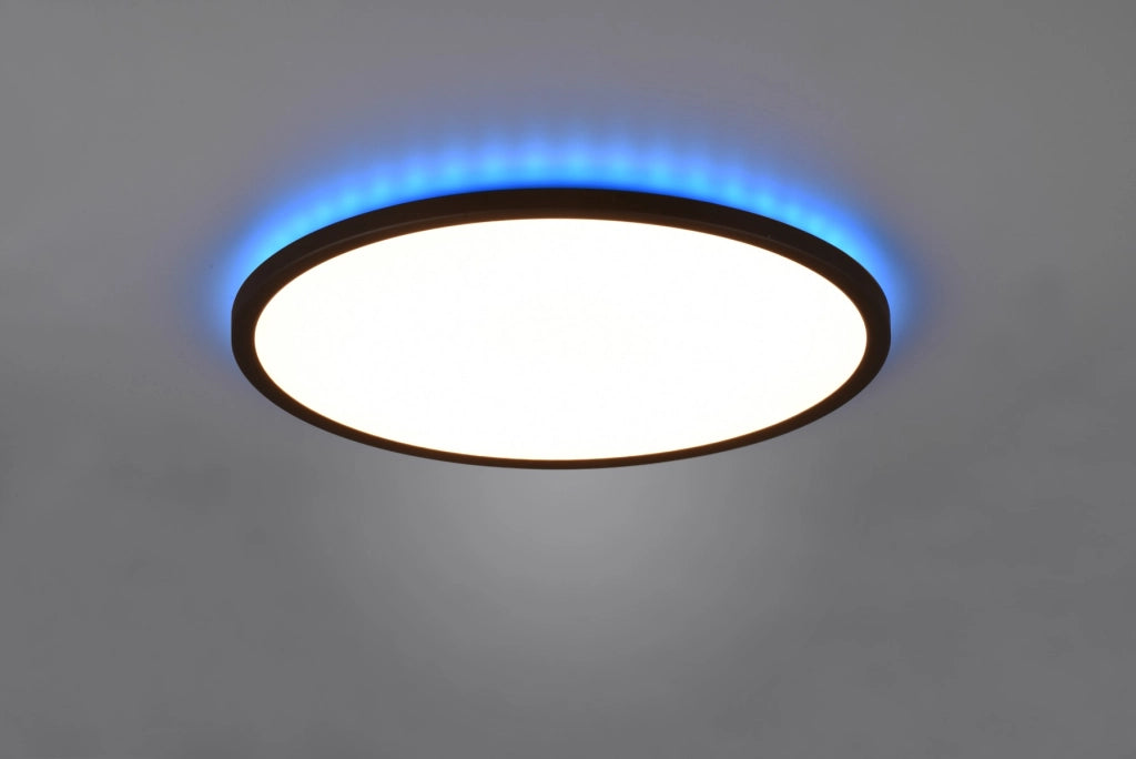 Plafoniera LED tonda 40cm 30W RGB con telecomando nera