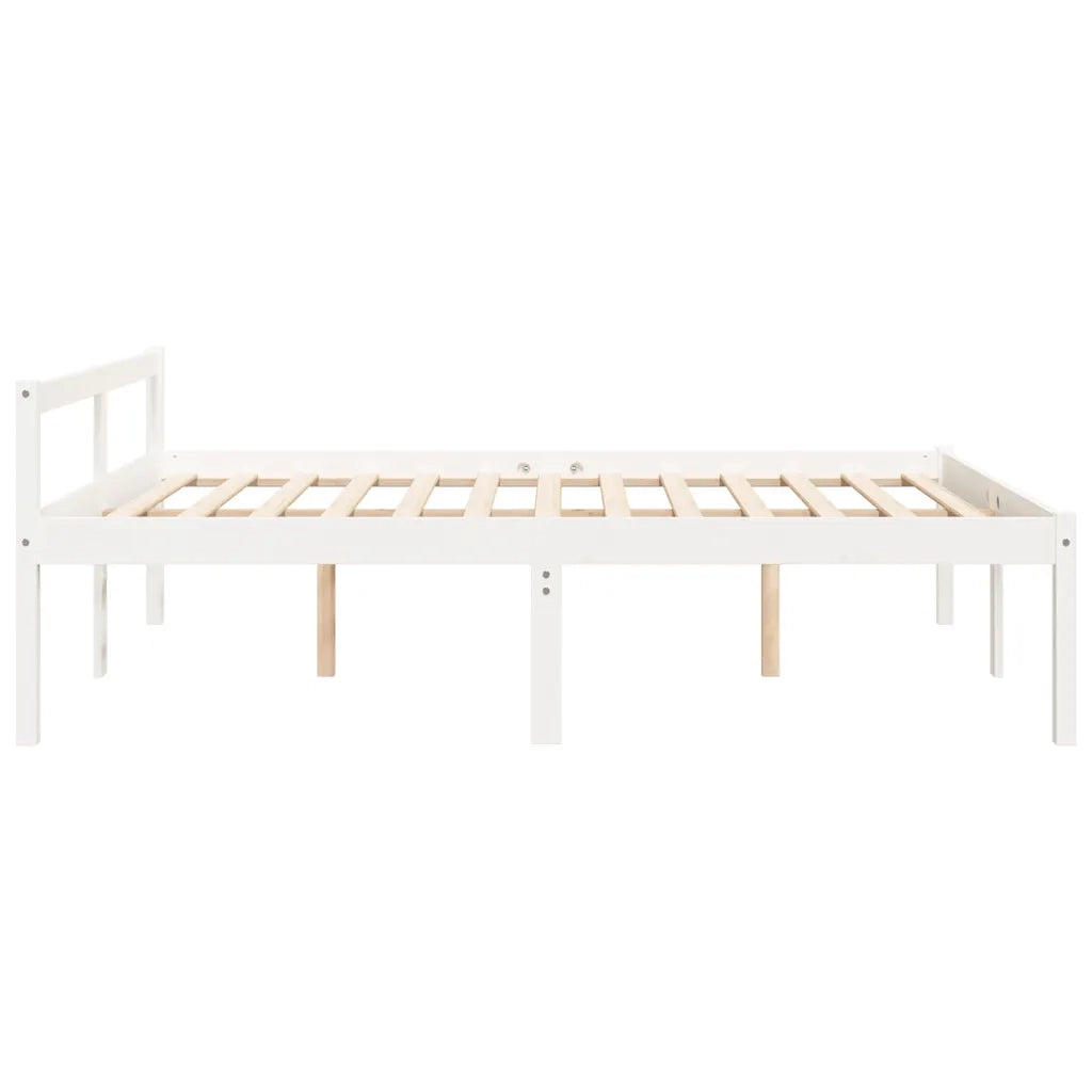 Letto per Anziani 150x200 cm King in Legno Massello di Pino 810620
