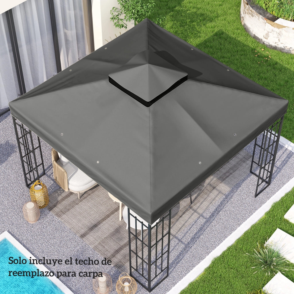 Toldo da giardino ¨C zephmum ¨C grigio scuro 3x3 m