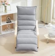 Poltrona relax 67x93-114x105 cm con poggiapiedi regolabile in velluto grigio chiaro
