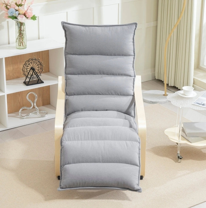 Poltrona relax 67x93-114x105 cm con poggiapiedi regolabile in velluto grigio chiaro