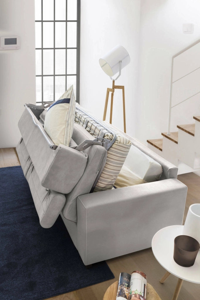 Annalara, Divano Letto 2 Posti Sfoderabile Made in Italy, 180x95 cm Grigio