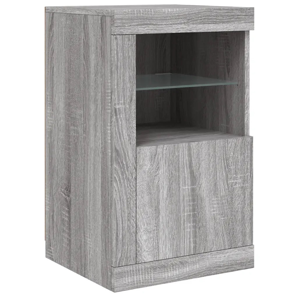 Armadietto con Luci LED Grigio Sonoma in Legno Multistrato 836640