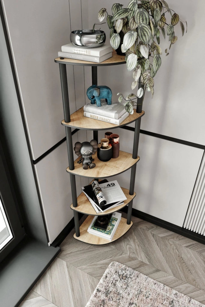Biblioteca Sessanio, Libreria 4 Ripiani, 34x34x139h cm Marrone Rovere