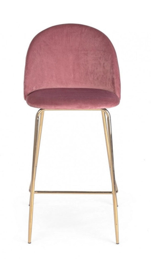 Set 2 Sgabelli Bar 51x55x105h cm Carry Velluto Blush